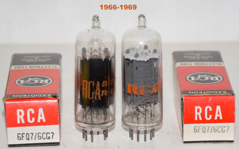 (!!!) (Best Pair) 6FQ7 RCA clear top NOS 