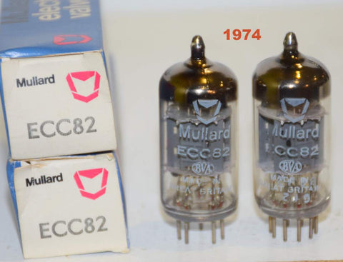 (!!!!!) (Best Pair 1974) 12AU7 Mullard UK NOS 1974 (10.5/10.7ma and 10.4/11.5ma) (Rogue, Hovland, Audio Note)