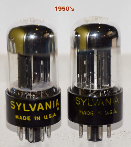 (!!!!) (Good Value Pair) 6SN7GTB Sylvania chrome top like new 1950's (8.0/9.1ma and 8.0/9.2ma) (Schiit Freya, Rogue, Modwright OPPO)