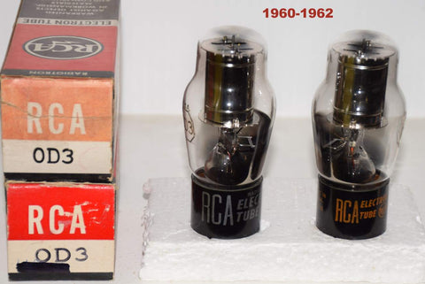 (!) (1 PAIR) 0D3 RCA used/test like new 1960-1962 (argon)