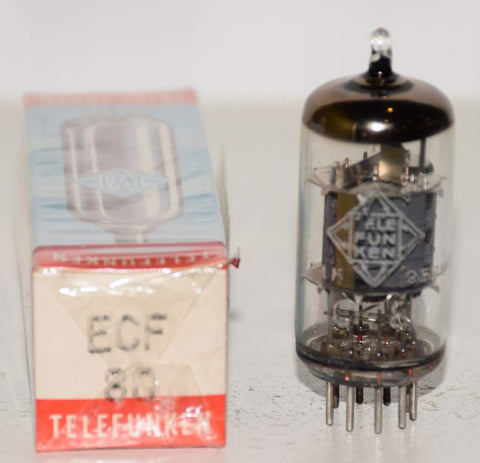 (!!!!!) (Best Overall Single #1) ECF80=6BL8 Telefunken Germany NOS 1971 (14.0/11.5ma) (Highest mA and Gm)