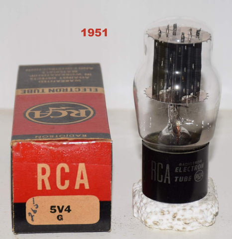 (!!!!) (Best Single) 5V4G RCA NOS 1951 (62/40 and 62/40) 1% section balance