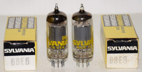 (!!) (BEST PAIR #1) 6BE6 Sylvania NOS 1970's (1.9ma and 2.0ma)