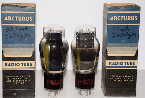 (!!!) (Best Value Pair) 47 RCA branded ARCTURUS NOS 1940's (33.2ma and 33ma)