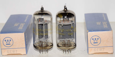 (!!!!) (Recommended Pair) 6EW7 Hitachi Japan branded Westinghouse BIG BOTTLE NOS 1971 (5.3/5.4ma and 58/55ma)