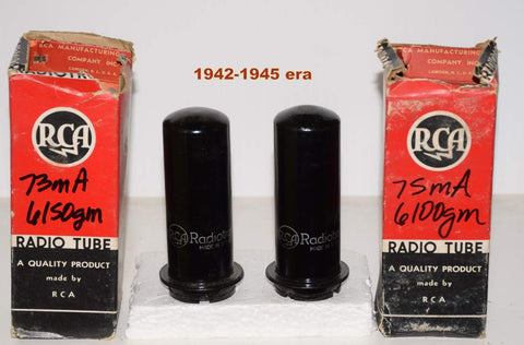 (!!!) (Best Overall Pair) 6L6 RCA metal can NOS mid-1940's (75ma and 73ma)