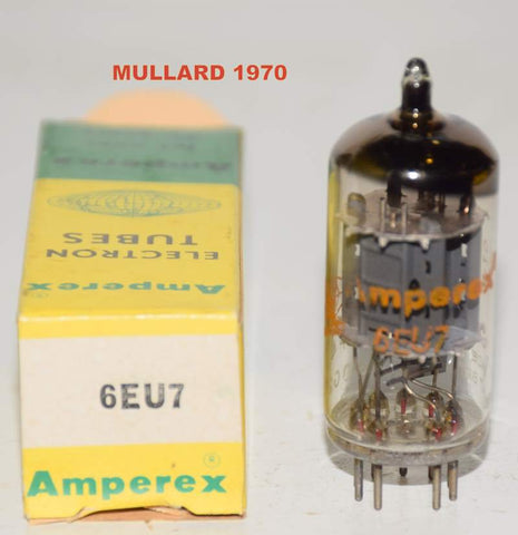 (!!!) (Recommended Mullard Single) 6EU7 Amperex Mullard UK NOS 1970 (46/32 and 48/32)