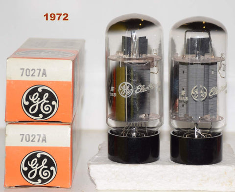 (!!!!) (BEST PAIR) 7027A RCA NOS 1972 (69.2ma and 70.5ma)