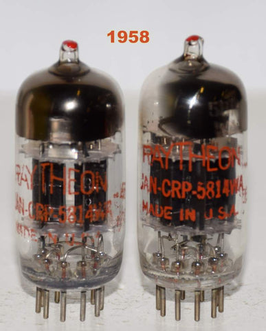 (!!!!) (2nd Best Pair) JAN-CRP-5814WA Raytheon red tip black plates triple mica 