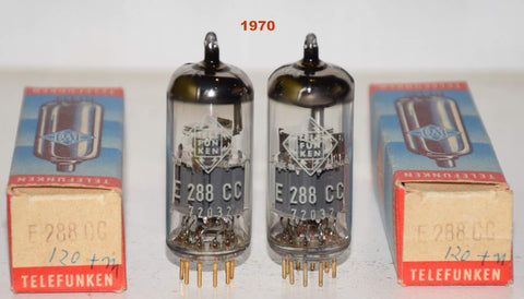 (!!) (Best Pair) E288CC=8223 Siemens Halske Germany rebranded Telefunken NOS 1970 (33.2/33.0ma and 33.3/32.5ma) 1-3% matched