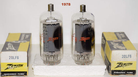 (!) (BEST PAIR) 20LF6 GE Zenith NOS 1978 same date codes (100/60 and 100/60)