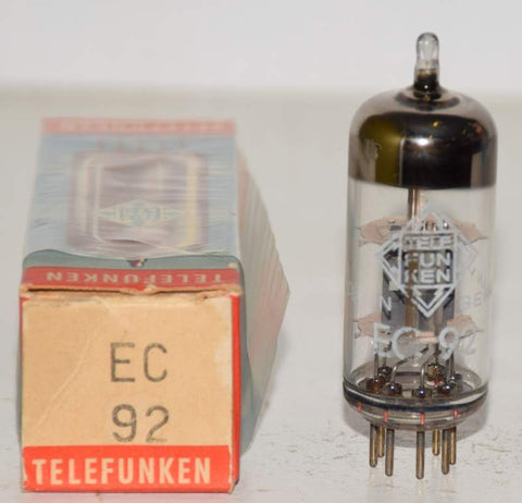 (!!!!) (Best Single #3) EC92=6AB4 Telefunken Germany <> bottom NOS 1965 (8.2ma) (mic)