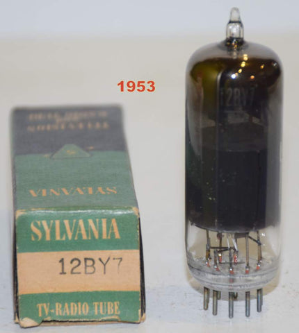 (!!) 12BY7 Sylvania coated glass NOS 1953 faded printing (21.5ma)