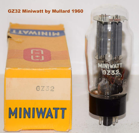 (!!!) (Best Single) GZ32 Miniwatt by Mullard UK gray plates D getter NOS 1960 very good condition (60/40 and 60/40) 1% section balance