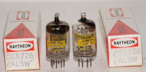 (!) (Best Pair #1) 5726=6AL5W Raytheon NOS 1960's (49-50/40 and 49-50/40)