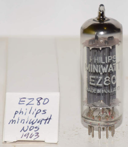 (!!!) (Recommended Single) EZ80=6V4 Philips Miniwatt La Radiotechnique Chartres plant France NOS 