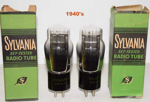 (!!!) (Best Pair) 12A Sylvania green leaf NOS 1940's original boxes (7.5ma and 7.9ma)