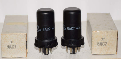 (!!!!) (Best Pair #2) 6AC7 GE NOS 1980-1982 (10ma/11.2ma)