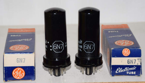 (!!!!) (Best Pair) 6N7 GE metal can NOS 1954-1955 (3.3/3.1ma and 3.1/3.1ma) 1-2% matched