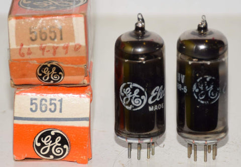 (!) (Pair) 5651 Tungsol branded GE NOS 1965-1966