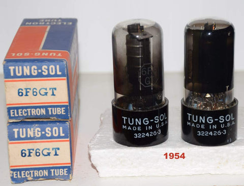 (!!!) (Best Pair) 6F6GT Tungsol NOS 1954 (34ma and 34.5ma)