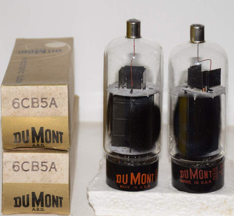 (!!) (Recommended Pair) 6CB5A Sylvania branded Dumont NOS 1964-1966 (65ma and 66ma)