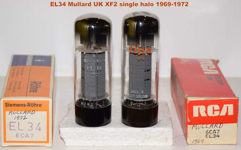 (!!!!) (Recommended Pair) EL34 Mullard branded Siemens and RCA XF2 single 