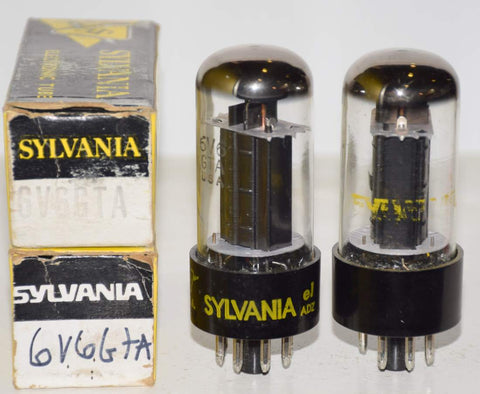 (!!!) (Recommended Pair) 6V6GTA Sylvania NOS 1960's - 1970 (45.5ma and 48.5ma)