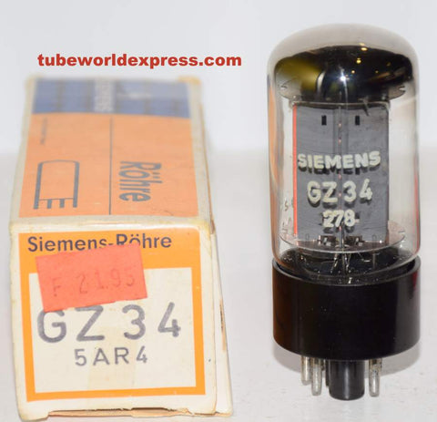 (!!!!) (Best Value Single) GZ34 Mullard UK 1974 rebranded Siemens in 1978 low hours/tests like new (58/40 and 58/40)