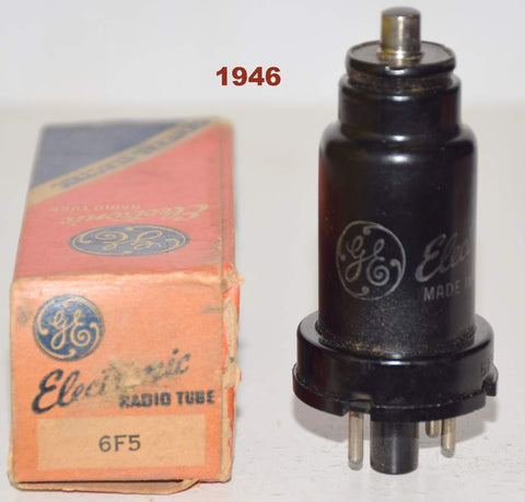 6F5 GE metal can NOS 1946 (1.2ma Gm=1700)