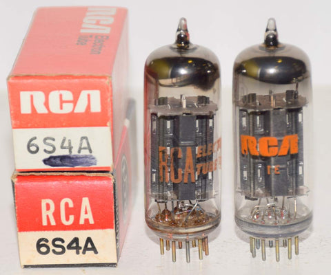 (!) (Good Value Pair) 6S4A RCA USA black plate NOS 1960's -  1970's (19ma and 18.8ma)
