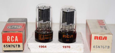 (!!!!) (Recommended Pair) 6SN7GTB RCA NOS 1964-1970 (7.2/8.2ma and 7.0/7.4ma)