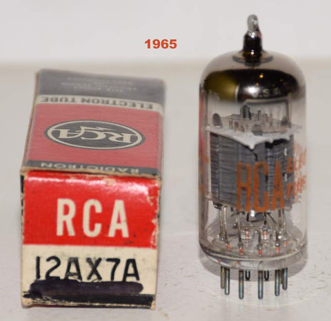 (!!!!) (Best Single 1965) 12AX7A RCA gray ribbed plates 