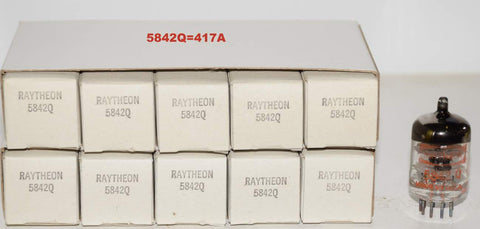 (!!!!) (Set of 10) 5842Q Raytheon NOS 1983 (10 tubes for $279.99) (all test between 19ma-24ma