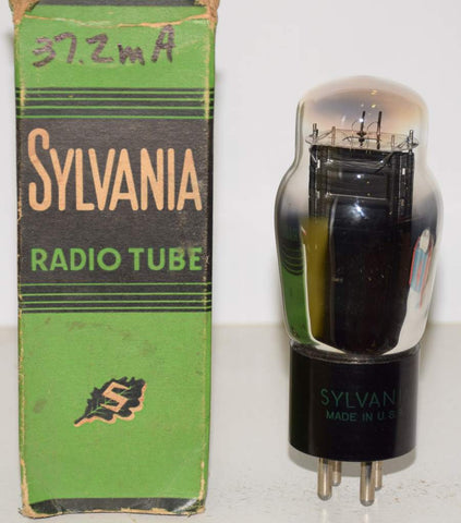 (!!!!!) (Best Value Single) 45 Sylvania green leaf NOS 1940's production stains on glass (37.2ma) (Highest mA and Gm)