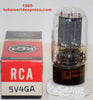 (!!!) (Best RCA Pair) 5V4GA RCA gray plates NOS 1963-1965 slightly tilted glass (60-62/40 and 59-60/40)