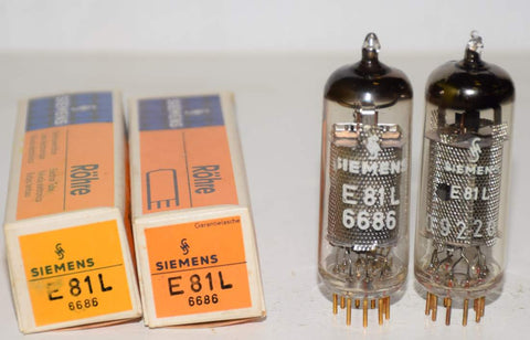 (!!) (PAIR) E81L=6686 Siemens made By Valvo, Hamburg, Germany NOS 1968-1972 (18.4ma and 18.5ma)