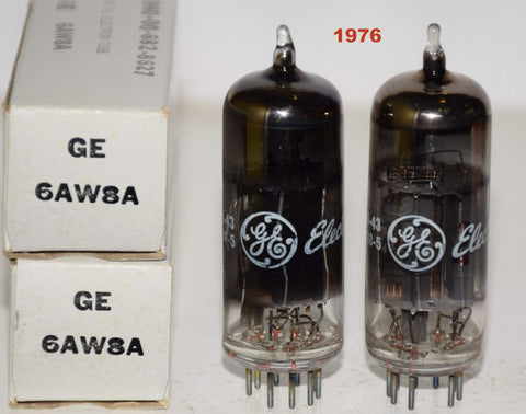 (!!) (Best Pair #2) 6AW8A GE NOS 1976 (3.3/3.6ma and 25.8/27.2ma) 1-3% matched (Shindo)