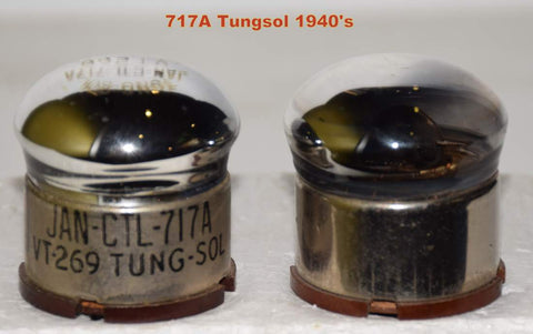 (!!!) (Best Value Pair) 717A=VT-269 Western Electric by Tungsol low hours/like new mid-1940's in white boxes (9.2ma and 10.2ma)