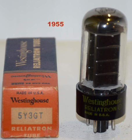 (!!!) (Best Value Single) 5Y3GT Sylvania branded Westinghouse NOS 1955 (48/40 and 54/40)