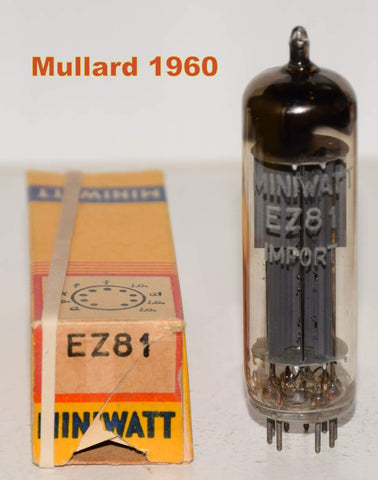 (!!!!!) (Best Overall) EZ81 Miniwatt Import by Mullard Blackburn UK 