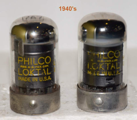 (!) (PAIR) 7A7 Philco by Sylvania used/strong 1940's (58/44 and 60/44)