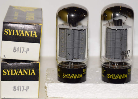 (!!!!) (IBest Overall Pair) 8417-P Sylvania NOS same build 1960's (92ma and 92.5ma) (Factory Matched Pair)