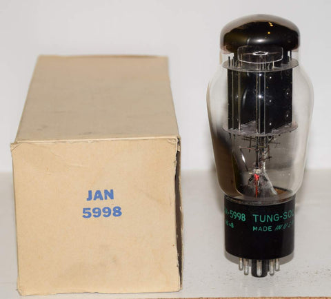 (!!!!) (Best Single #2) JAN-5998 Tungsol NOS black plates NOS 1966 same build as 421A Western Electric (94ma/100ma) (close triode section balance)