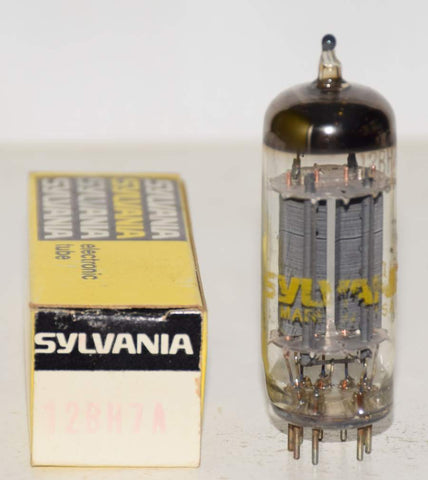 (!!) 12BH7A Sylvania NOS pinched plates 1970's (7.4/8.8ma)