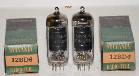 (PAIR) 12BD6 Sylvania NOS 1952 (72/60 and 72/60)
