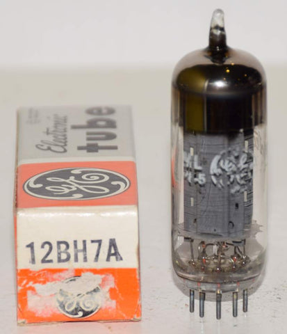 (!!) (Single) 12BH7A GE ribbed plates NOS 1977 (9.2/11.2ma)