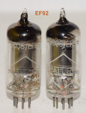 (PAIR) 6CQ6=EF92 Haltron by Mullard England used/good 1956 (88/60 and 85/60)