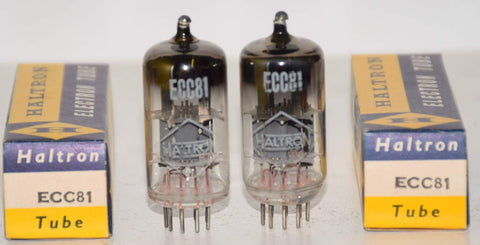 (!!!) (Best Value Pair) 12AT7 RFT East Germany branded Haltron NOS 1970's (9.8/8.6ma and 9.3/9.2ma) 1-5% matched