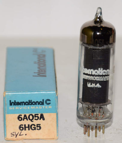 6AQ5A Sylvania branded International black plate NOS 1970 era (54ma)